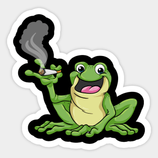 Frog as smoker with cigarette Sticker